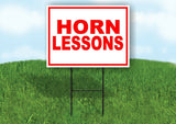 HORN LESSONS  RED WHITE Yard Sign Road with Stand LAWN SIGN