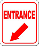 ENTRANCE DIRECTIONAL RED 8 Arrow Variations Metal Aluminum composite sign