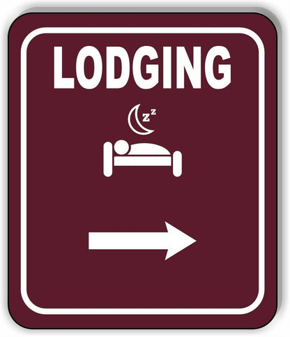 LODGING DIRECTIONAL ARROW TRAIL 8 Variations Metal Aluminum composite sign