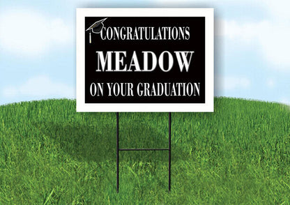 MEADOW CONGRATULATIONS GRADUATION 18 in x 24 in Yard Sign Road Sign with Stand