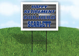 SCARLETT POLICE RETIREMENT  18 in x 24 in Yard Sign Road Sign With Stand