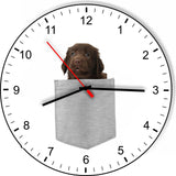 Flat Coated Retriever In Your Pocket Dog kitchen living room Wall Clock
