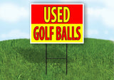 USED GOLF BALLS RED YELLOW Plastic Yard Sign ROAD SIGN with Stand