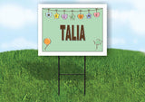 TALIA WELCOME BABY GREEN  18 in x 24 in Yard Sign Road Sign with Stand