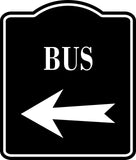 Bus Left Arrow BLACK  Aluminum Composite Sign