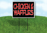 CHICKEN AND WAFFLES BLACK Yard Sign with Stand LAWN SIGN