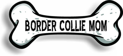 Dog Mom Border Collie Bone Car Magnet Bumper Sticker 3"x7"