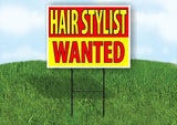 HAIR STYLIST WANTED RED YELLOW Yard Sign Road with Stand LAWN SIGN