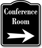 Conference Room Right Arrow BLACK Aluminum Composite Sign