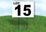 LOT 15 BLACK WHITE Yard Sign with Stand LAWN SIGN