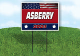 ASBERRY FLAG RED 2024 18inx24in Yard Road Sign w/ Stand
