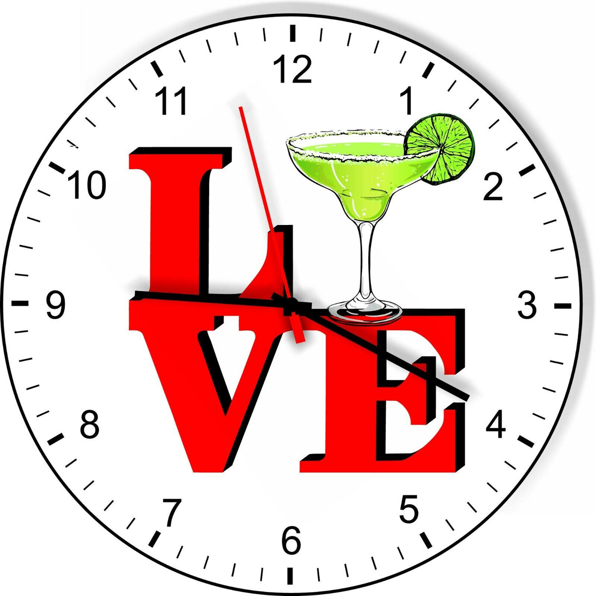 I Love Margaritas Love Park Funny Kitchen Living room Wall Clock