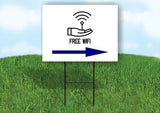 FREE WIFI  BLUE ARROW RIGHT Yard Sign Road with Stand LAWN SIGN Single sided