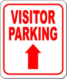 VISITOR PARKING DIRECTIONAL RED 8 Arrow Variations Metal Aluminum composite sign