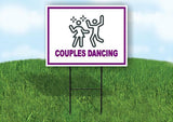 COUPLES DANCING PURPLE Yard Sign Road with Stand LAWN SIGN