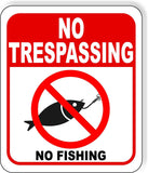 NO TRESPASSING NO FISHING FISH HOOK Metal Aluminum composite sign