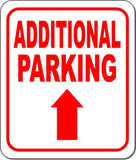 ADDITIONAL PARKING DIRECTIONAL RED 8 Arrow Variations Aluminum composite sign