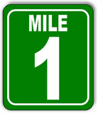 Mile 1 Distance Marker Green Running Race 5k Marathon Aluminum Composite Sign