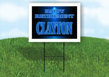 CLAYTON RETIREMENT BLUE 18 in x 24 in Yard Sign Road Sign with Stand