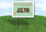 JASLYNN WELCOME BABY GREEN  18 in x 24 in Yard Sign Road Sign with Stand