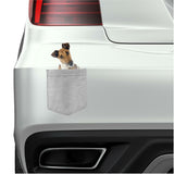 Fox Terrier Dog in pocket Fridge Car Magnet Bumper Sticker App size 4"x7"