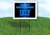 LILLY RETIREMENT BLUE 18 in x 24 in Yard Sign Road Sign with Stand