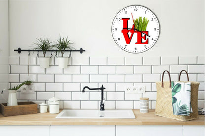 I Love Asparagus Love Park Funny Kitchen Living room Wall Clock