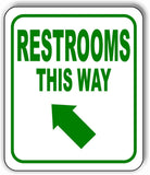 RESTROOMS THIS WAY DIRECTIONAL GREEN 8 Arrow Variations Aluminum composite sign