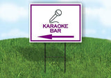 KARAOKE BAR PURPLE ARROW LEFT Yard Sign Road with Stand LAWN SIGN Single sided
