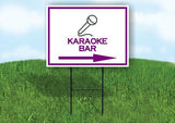 KARAOKE BAR PURPLE ARROW RIGHT Yard Sign Road with Stand LAWN SIGN Single sided
