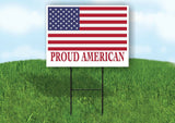 PROUD AMERICAN FLAG Yard Sign w Stand LAWN SIGN