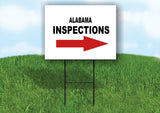 INSPECTIONS RIGHT ARROW RED_ ALABAMA Yard Sign with Stand LAWN SIGN