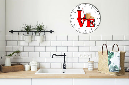 I Love Peanut Butter Love Park Funny Kitchen Living room Wall Clock