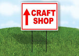 CRAFT SHOP STRAIGHT arrow red Yard Sign with Stand LAWN SIGN