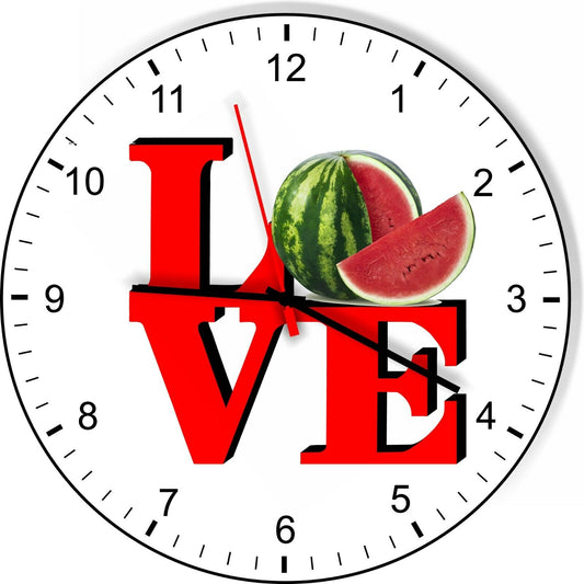 I Love Watermelon Love Park Funny Kitchen Living room Wall Clock
