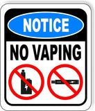 NOTICE NO VAPING Metal Aluminum composite sign