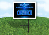 CONSTANCE RETIREMENT BLUE 18 in x 24 in Yard Sign Road Sign with Stand