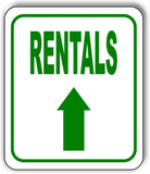 RENTALS DIRECTIONAL GREEN 8 Arrow Variations Metal Aluminum composite sign