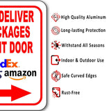 Please Deliver All Packages To Front Door Right Arrow Aluminum Composite Sign