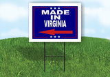 VIRGINIA MADE IN LEFT ARROW Yard Sign w Stand LAWN SIGN Single