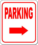 PARKING DIRECTIONAL RED 8 Arrow Variations Metal Aluminum composite sign