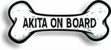 Dog on Board Akita Bone Car Magnet Bumper Sticker 3"x7"