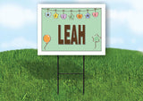 LEAH WELCOME BABY GREEN  18 in x 24 in Yard Sign Road Sign with Stand