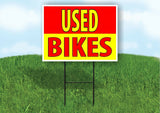 USED BIKES RED YELLOW Plastic Yard Sign ROAD SIGN with Stand
