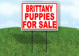 Brittany PUPPIES FOR SALE RED Yard Sign Road with Stand LAWN SIGN