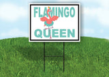 FLAMINGO QUEEN GREEN Yard Sign with Stand LAWN SIGN