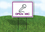 OPEN MIC PURPLE Yard Sign Road with Stand LAWN SIGN