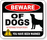 BEWARE OF DOGS NOT RESPONSIBLE FOR INJURY OR DEATH FARM Aluminum composite sign