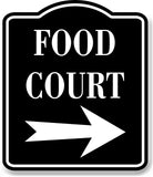 Food Court Right Arrow BLACK Aluminum Composite Sign