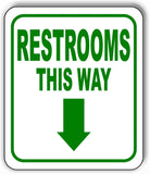 RESTROOMS THIS WAY DIRECTIONAL GREEN 8 Arrow Variations Aluminum composite sign